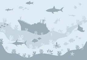 Fototapeta - Sea World, niebieski (196x136 cm)