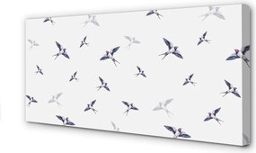 Obraz drukowany na płótnie Kwiaty i Ptaki