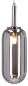 Antracytowa lampa wisząca LED ze szklanym kloszem ø 13 cm Fiuggi – Candellux Lighting