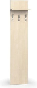 Garderoba z wieszakami PRIMO WOOD, 3 haczyki, półka, tekstura drewna pionowa, brzoza