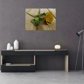 Obraz na szkle - Żółte róże w stylu vintage (70x50 cm)
