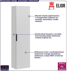 Biały wiszący regał łazienkowy S0-K38