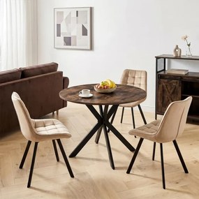 Stół Okrągły LAUREN 90 cm Dąb Rustykalny/Czarny Loft Nowoczesny