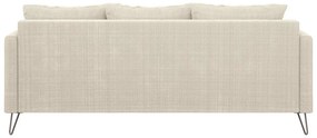 Kremowa sofa z tkaniny szenilowej 200 cm Freya – Ropez