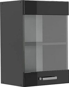 Szklana szafka kuchenna czarny wysoki połysk 40x31x60 r-line