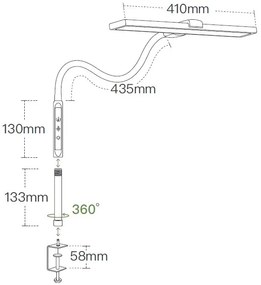 Lampa LED na biurko LUCIO, podstawa, pilot zdalnego sterowania