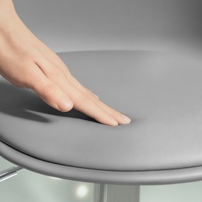 HOMCOM Zestaw 2 Hokerów Barowych, Obracane Krzesła z Oparciem, Regulowane Wysokość, do 120 kg, 42 x 38 x 82-104 cm, Szary