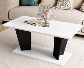 Nowoczesna ława pokojowa Viola II biały/czarny mat