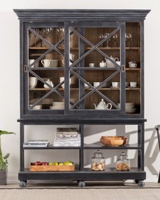 Kredens Rimir 160x50x220 old black &amp; natural