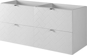 Meble łazienkowe, Biały Mat, 120 x 57 x 46 cm, uchwyty srebrne