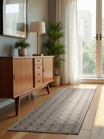 Dywan nowoczesny Perles Romby szaro-kremowe 80 cm x 240 cm