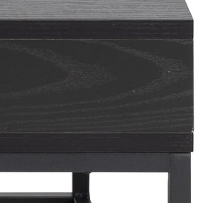 Czarny stolik z blatem w dekorze jesionu 80x80 cm Willford – Actona