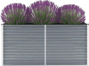 Podwyższony ogródek warzywny z ocynkowanej stali 160x40x77 cm - Szary, odporny na warunki atmosferyczne i łatwy w montażu