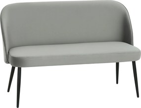 HOMCOM 2-osobowa sofa, nowoczesna tapicerowana kanapa z metalowo-drewnianą ramą, tapicerka o welurowym wyglądzie, Grau