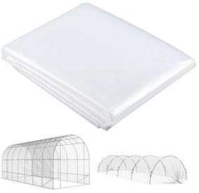 Outsunny Plandeka do Szklarni z Plastiku, Pokrycie Ochronne dla Roślin, Odporna na UV i Wodę, 7 x 8 m