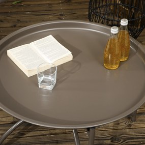 Outsunny Zestaw 2 Krzeseł Ogrodowych Składany Koszyk na Siedzisko 2-w-1 Puf Design | Aosom PL