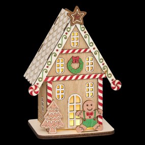 Lampion świąteczny LED, domek z piernika, 15 cm