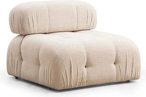 Elegancki fotel 1-osobowy, kremowy, 95 x 95 x 75 cm | Stelaż z drewna bukowego, 100% poliester, zdejmowane oparcie, miękka pianka | Idealny do