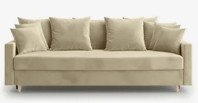 Sofa z Funkcją Spania MARIELA Beżowa Welurowa Nowoczesna
