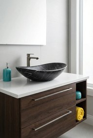 Czarna marmurkowa ceramiczna umywalka wolnostojąca B7-F22