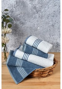Biało-niebieskie bawełniane ręczniki zestaw 4 szt. – Mila Home