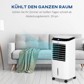 HOMCOM Mobilny Klimatyzator z pilotem 20 ㎡ kolor: biały + czarny, 38,2 x 31,6 x 76 cm