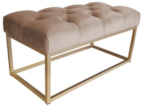 Ławka CHESTERFIELD LOFT podstawa złota pufa podnóżek MG06