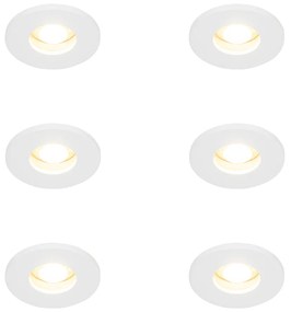 Zestaw 6 nowoczesnych, wpuszczanych reflektorów łazienkowych, biały - Shed