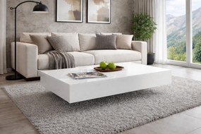Niski stolik kawowy Pixel 120x60 cm, kolor biały połysk
