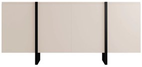 Komoda 4-drzwiowa z MDF - Beżowy i Czarny - LUVONIA