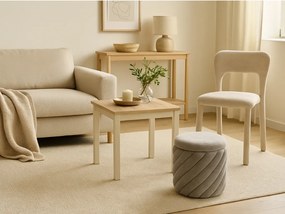 Szary puf PELARO z przestrzenią do przechowywania 42x42 cm