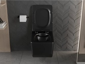 Mexen Vera miska wc Rimless z deską wolnoopadającą slim, duroplast, czarna mat - 30164070