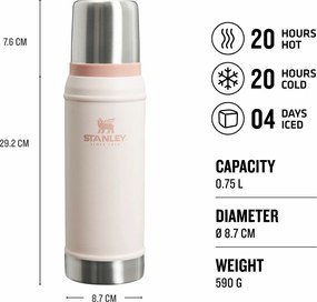 Stanley Termos Legendary Classic 750 ml Rose Quartz, 0,75 l