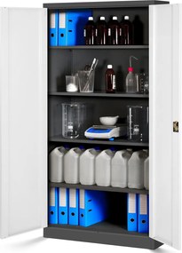 Szafa biurowa na akta wysoka Jan H 90x40x195 cm antracyt/biały