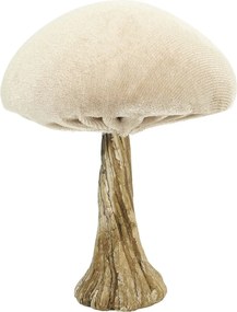 Dekoracja Velvet Mushroom 10 cm beige