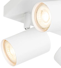 Nowoczesna lampa sufitowa biała 4-punktowa regulowana kwadratowa - Jeana Nowoczesny Oswietlenie wewnetrzne