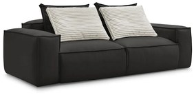 Czarna sofa z imitacji skóry 260 cm Boheme – Bobochic Paris