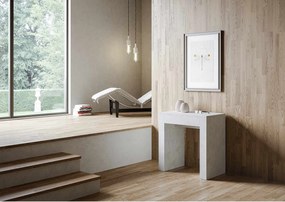 Konsola rozkładana 78x47/299 cm Allin Biały efekt stucco wewnętrzne przedłużenia