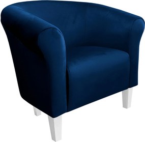 Fotel Milo tkanina Welur wygodny fotel tapicerowany do salonu i sypialni : Kolor nogi - Biała, Kolor tkaniny - VELVET - MG16, Wysokość nogi - 15 cm
