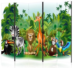 Parawan akustyczny Dla dzieci 225x172 cm 5-częściowy zielony ARTGEIST B