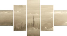Obraz miasta w chmurach (125x70 cm)