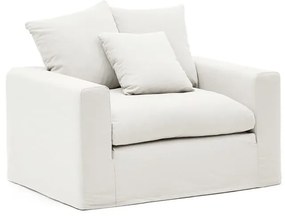 Biały lniany fotel Nora – Kave Home
