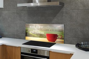 Szklany Panel Napis na Kubku w Naturze