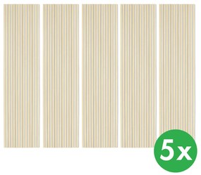 Drewniany panel akustyczny, 2400 x 600 mm, szary podkład, 5 szt, dąb