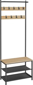 Loftowy wieszak na kurtki z szafką na buty dąb sonoma G8-W73