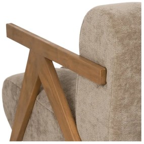 Brązowy fotel z tkaniny szenilowej Birch – Ixia