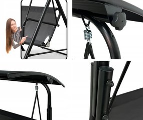 Huśtawka do ogrodu Paloma MAS-4006, wolnostojąca, kolor szary