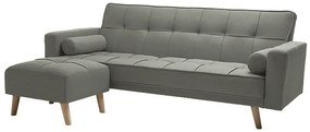 Rozkładana sofa oliwkowoszara NESTOR VELVET