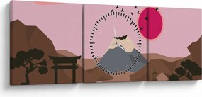 Obraz - Japonia N⁰2 (z zegarem) (90x30 cm)