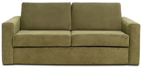 Sztruksowa sofa rozkładana w kolorze khaki Scandic Elbeko